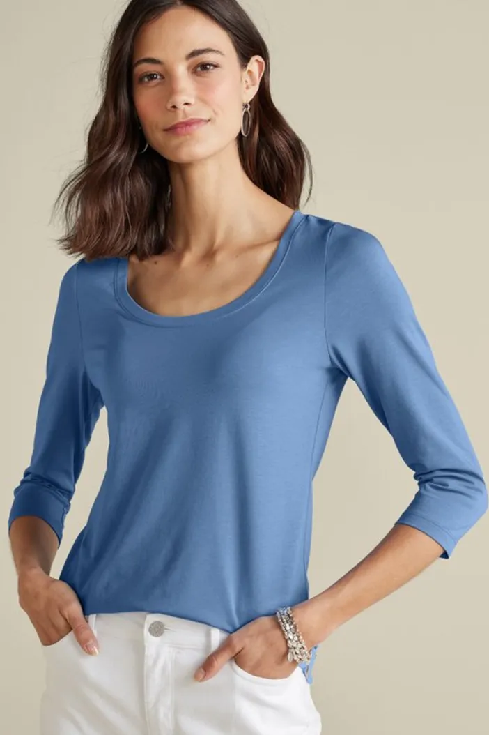 Soft Surroundings Tops|Soft Essential Supima 3/4 Sleeve Tee I