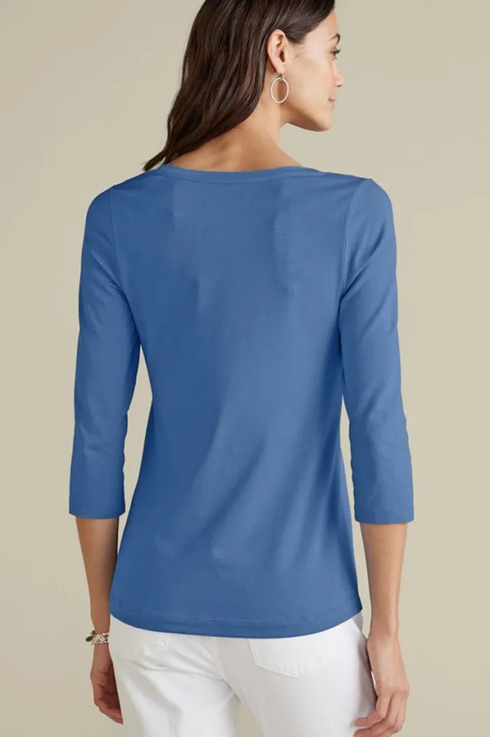 Soft Surroundings Tops|Soft Essential Supima 3/4 Sleeve Tee I