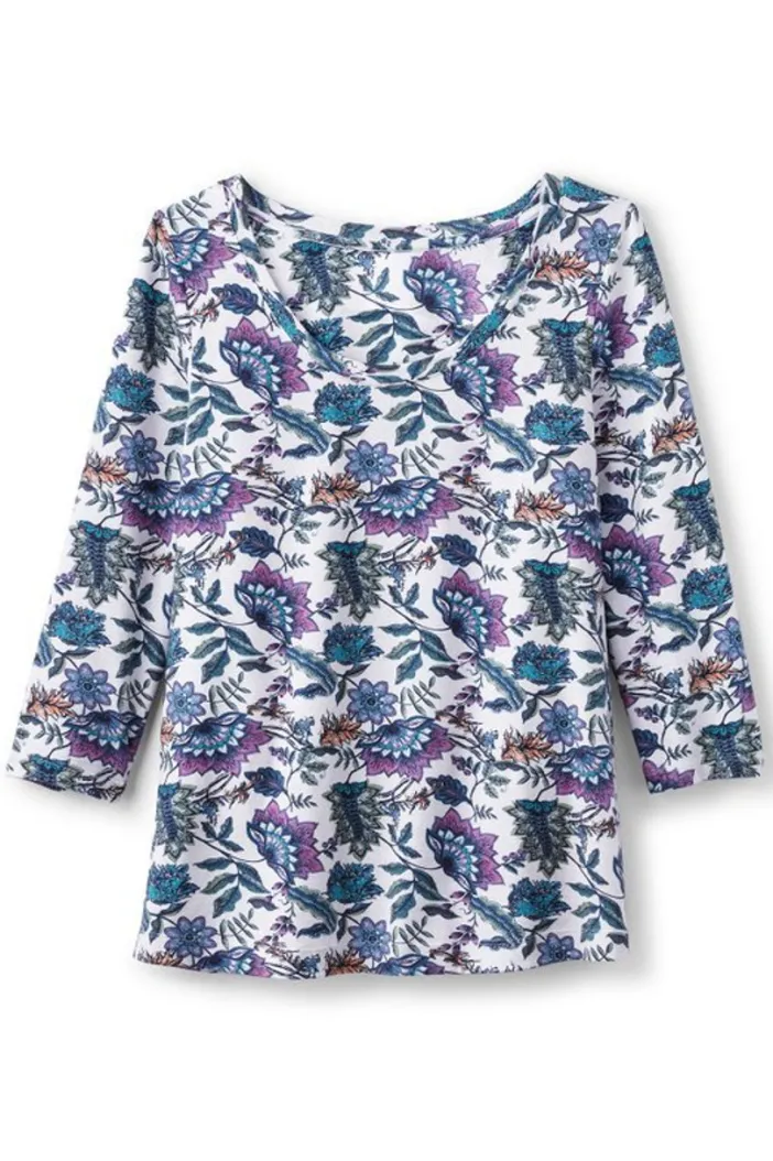 Soft Surroundings Tops|Soft Essential Supima 3/4 Sleeve Tee I