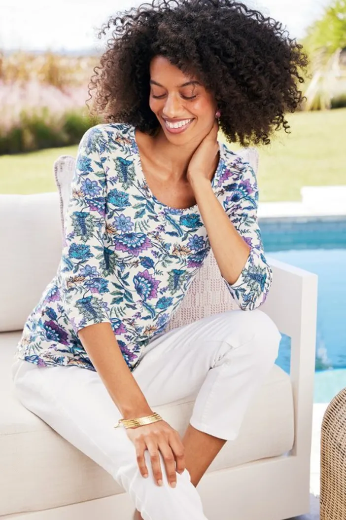 Soft Surroundings Tops|Soft Essential Supima 3/4 Sleeve Tee I