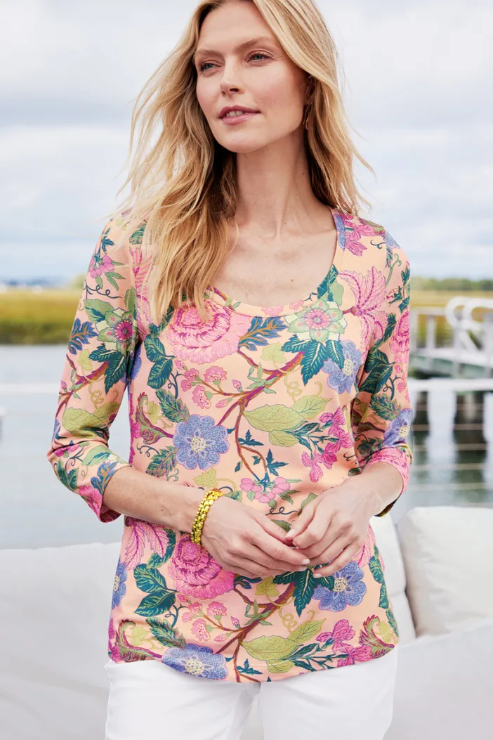 Soft Surroundings Tops|Soft Essential Supima 3/4 Sleeve Tee I