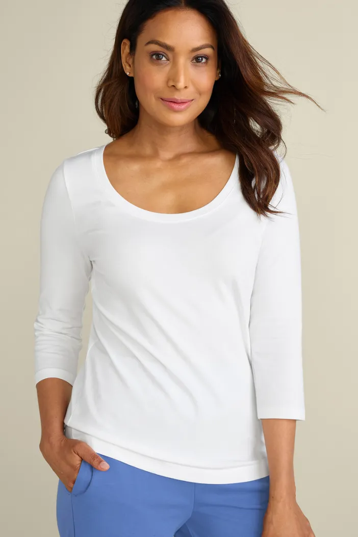 Soft Surroundings Tops|Soft Essential Supima 3/4 Sleeve Tee I