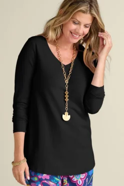 Soft Surroundings Tops|Soft Essential Supima Isabel Long Sleeve Tunic