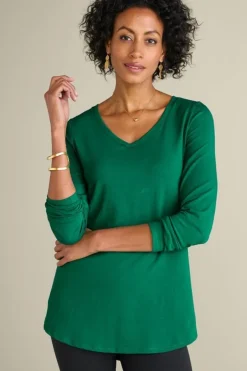 Soft Surroundings Tops|Soft Essential Supima Isabel Long Sleeve Tunic