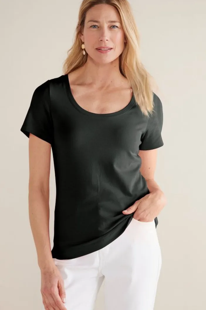 Soft Surroundings Tops|Soft Essential Supima Short Sleeve Tee