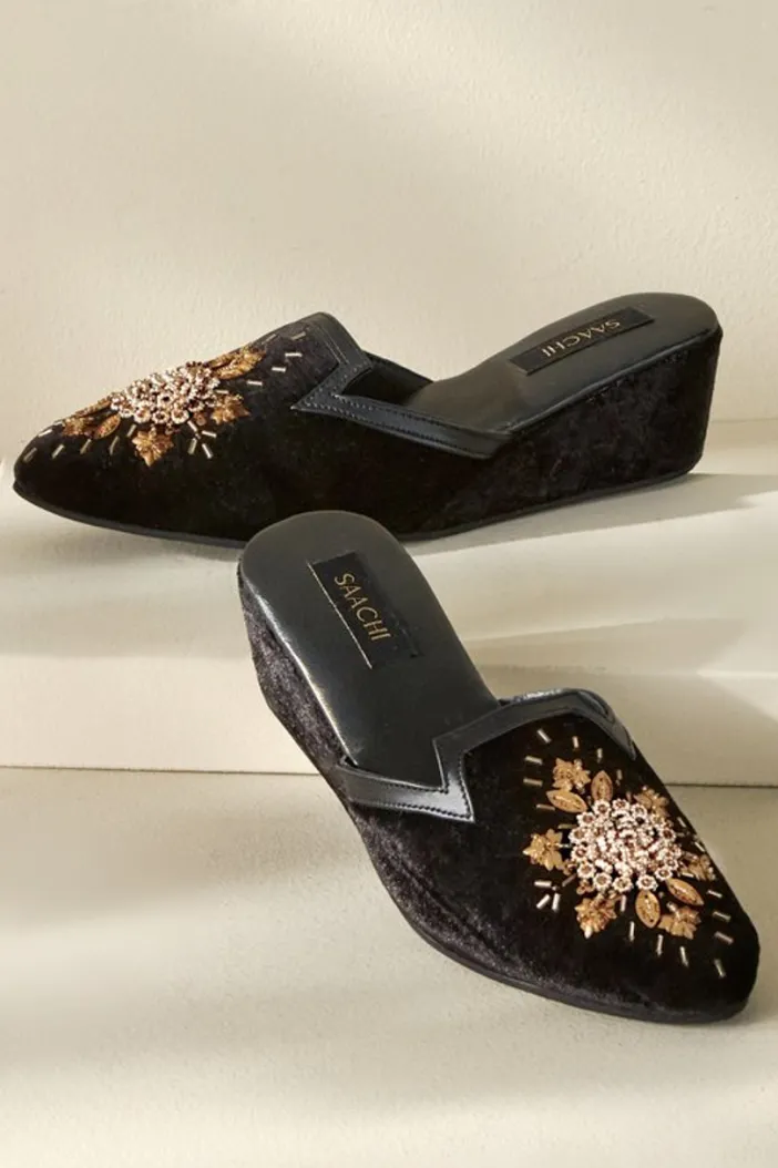 Soft Surroundings Shoes|Solana Embellished Slide Black