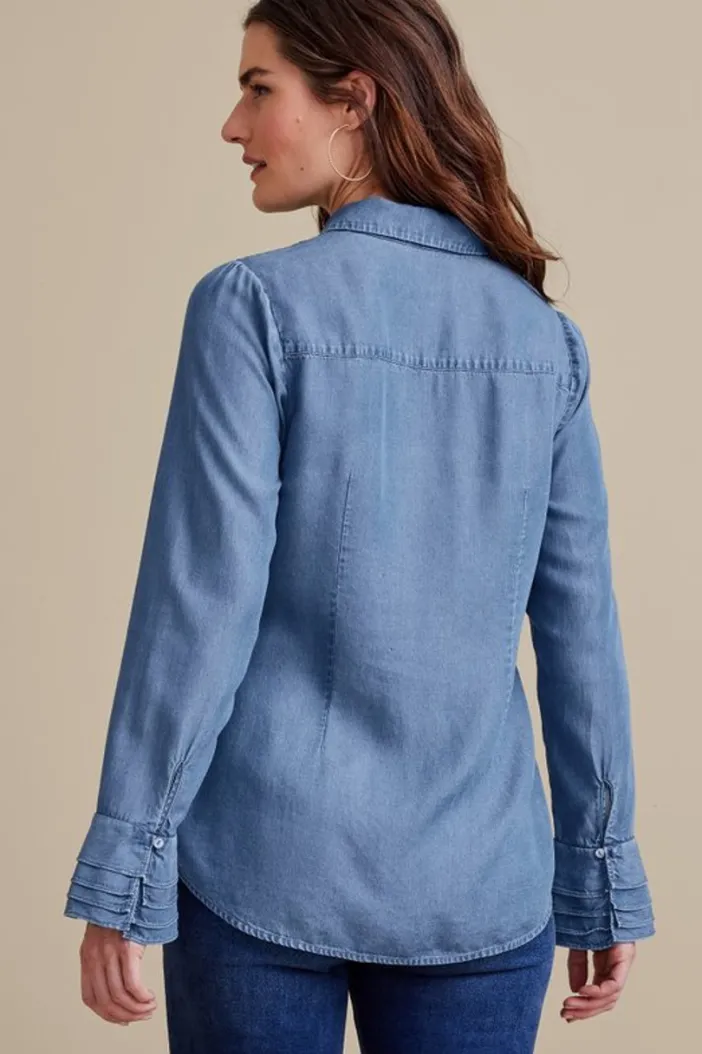 Soft Surroundings Tops|Sonnet Tencel™ Shirt Chambray