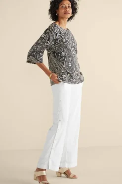 Soft Surroundings Pants|Sonoma Linen Blend Wide Leg Pants