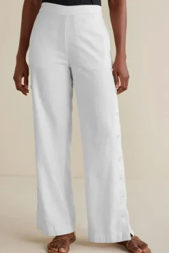 Soft Surroundings Pants|Sonoma Linen Blend Wide Leg Pants