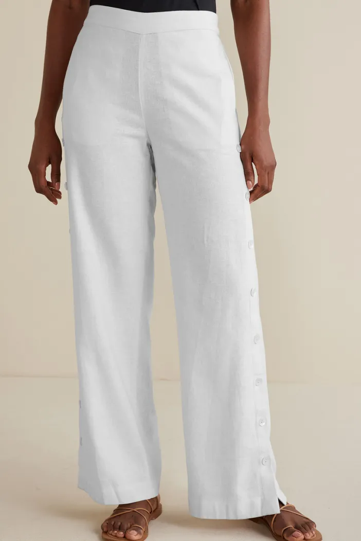 Soft Surroundings Pants|Sonoma Linen Blend Wide Leg Pants