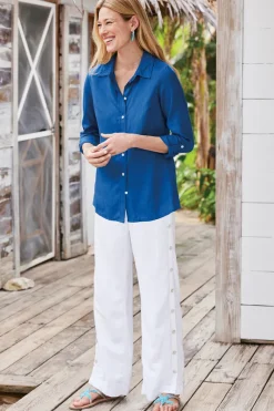 Soft Surroundings Pants|Sonoma Linen Blend Wide Leg Pants