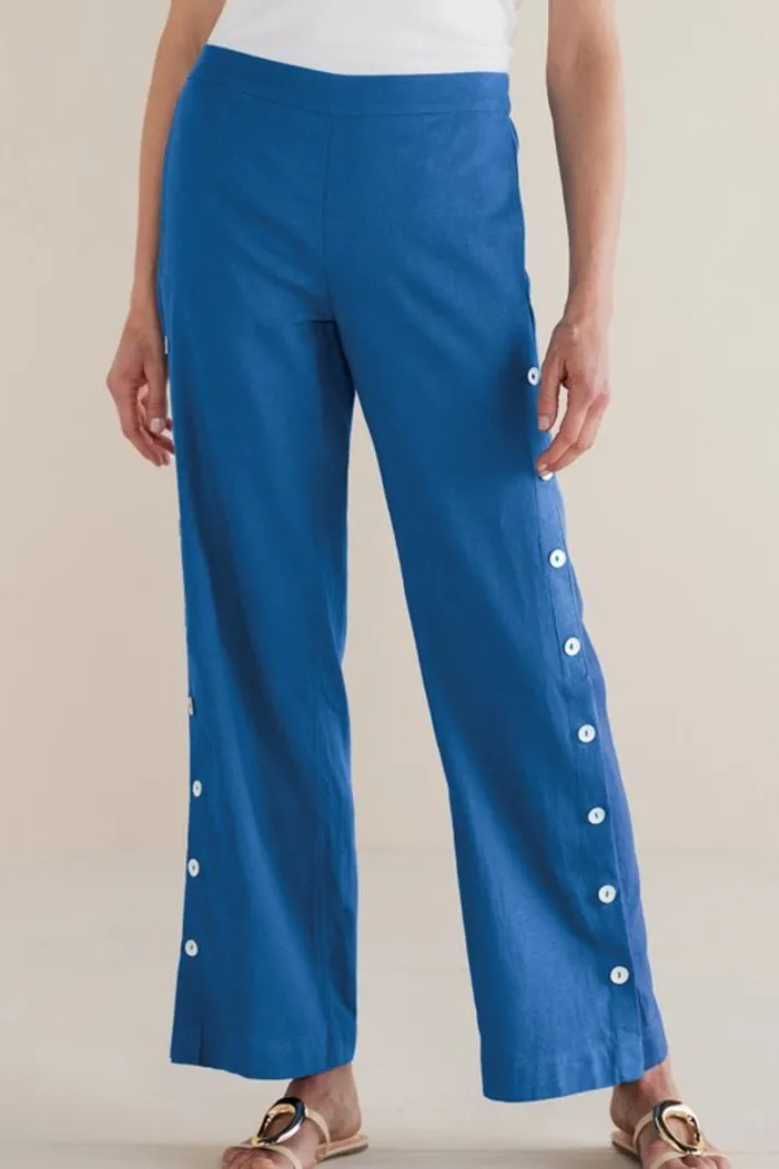 Soft Surroundings Pants|Sonoma Linen Blend Wide Leg Pants