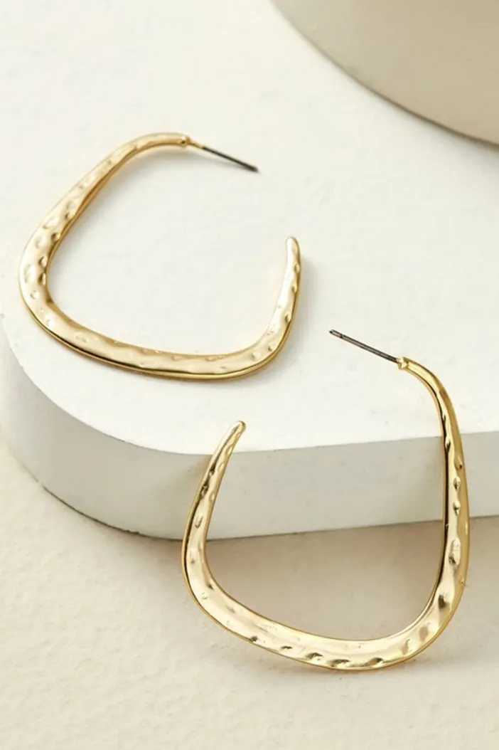 Soft Surroundings Jewelry|Earrings|Soreli Hammered Hoop Earrings Gold