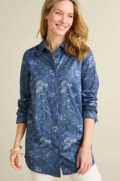 Soft Surroundings Tops|Stretch Faux Suede Boyfriend Tunic Shirt AviaryClimbingGarden