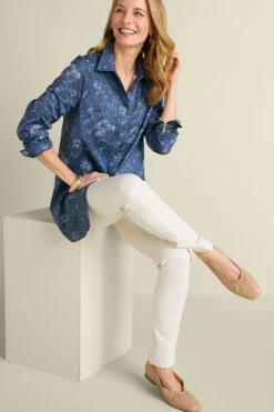 Soft Surroundings Tops|Stretch Faux Suede Boyfriend Tunic Shirt AviaryClimbingGarden