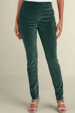 Soft Surroundings Pants|Sutton Velveteen Pull-On Slim Leg Pants