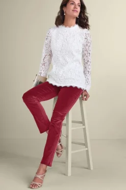 Soft Surroundings Pants|Sutton Velveteen Pull-On Slim Leg Pants