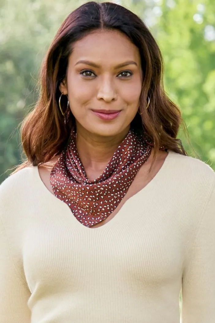 Soft Surroundings Scarves & Wraps|Sylvia Silk Square Scarf RustMulti
