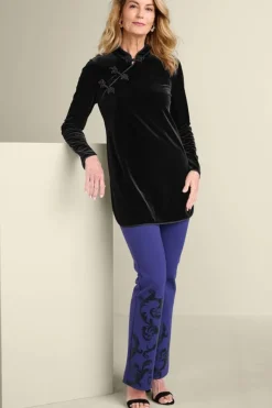Soft Surroundings Tops|Tai Velvet Tunic Black