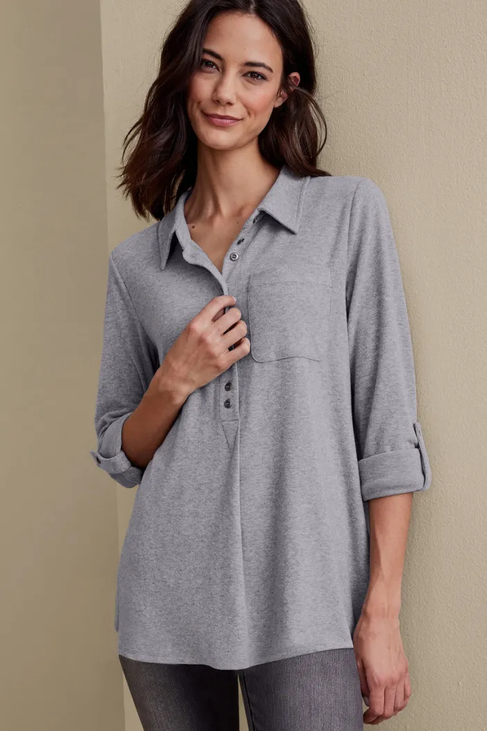 Soft Surroundings Tops|Take It Easy Top MediumHeatherGrey