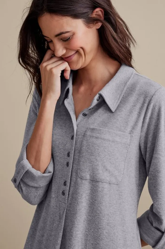 Soft Surroundings Tops|Take It Easy Top MediumHeatherGrey