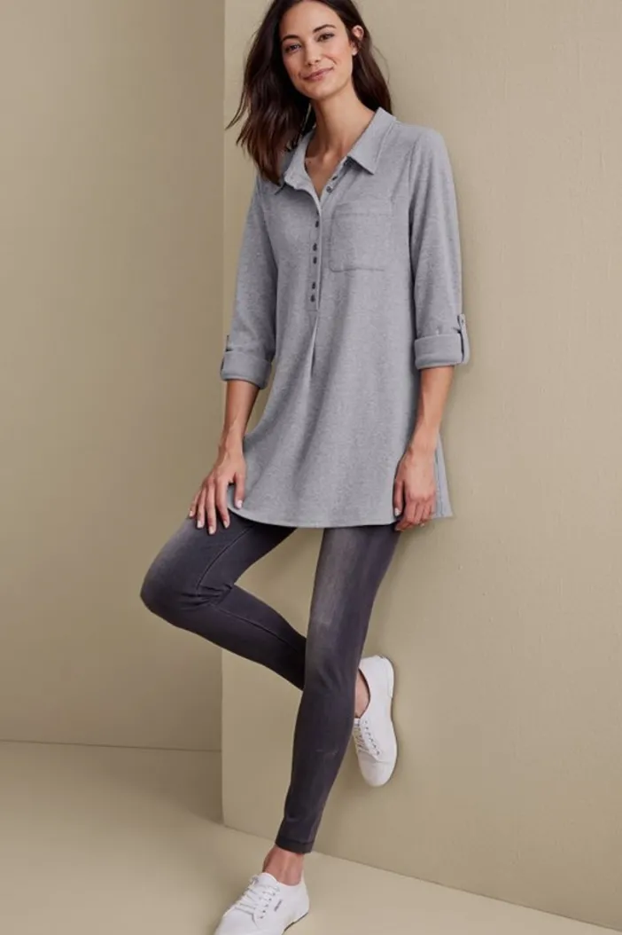 Soft Surroundings Tops|Take It Easy Top MediumHeatherGrey