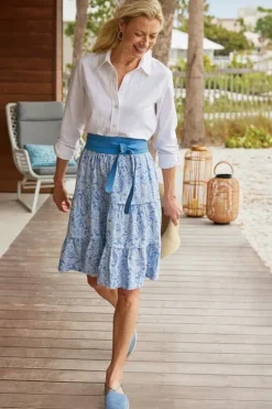 Soft Surroundings Skirts|Talisa Linen Blend Skirt