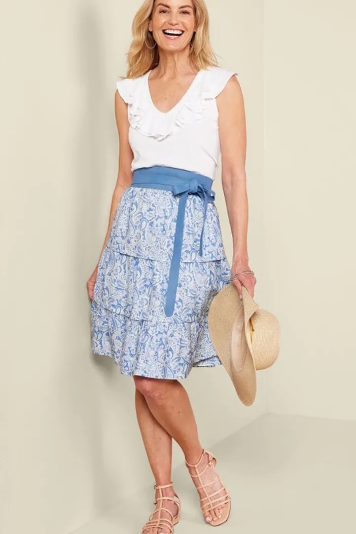 Soft Surroundings Skirts|Talisa Linen Blend Skirt