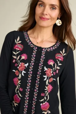 Soft Surroundings Tops|Talulla Embroidered Tunic BlackBeauty