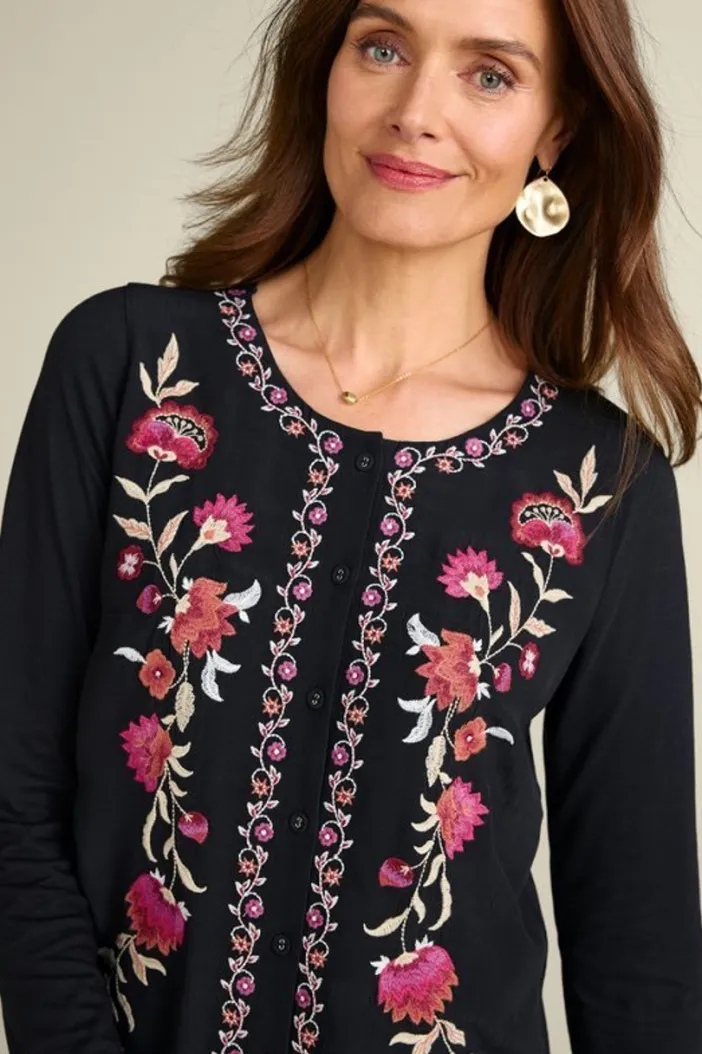 Soft Surroundings Tops|Talulla Embroidered Tunic BlackBeauty