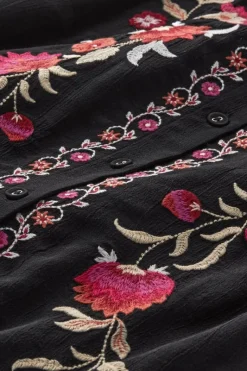 Soft Surroundings Tops|Talulla Embroidered Tunic BlackBeauty