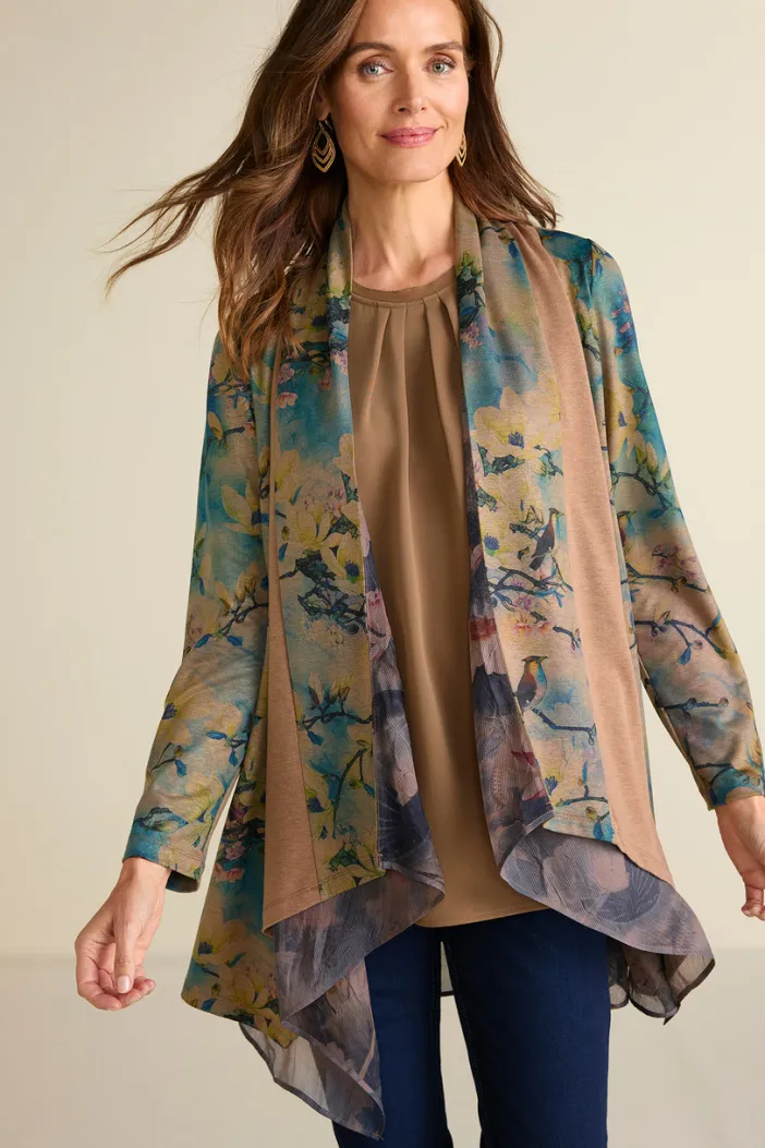 Soft Surroundings Toppers|Tea Gardens Topper Brown/Teal