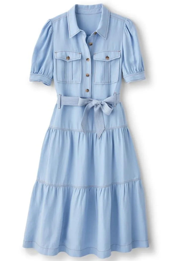 Soft Surroundings Dresses|Tenley Midi Dress LightDenim