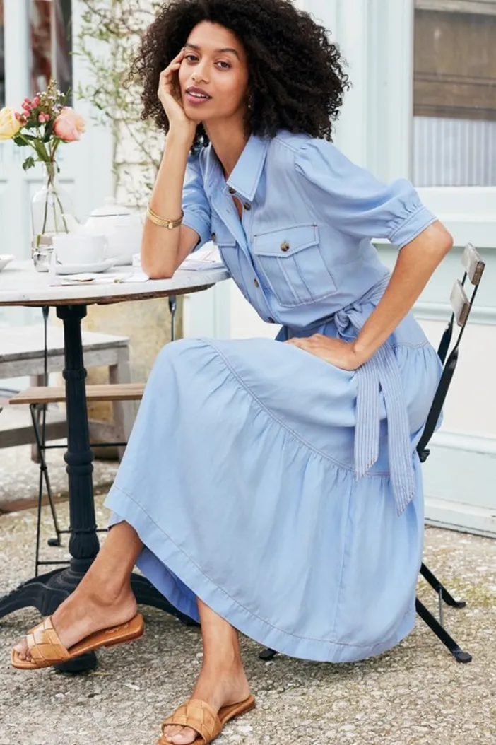 Soft Surroundings Dresses|Tenley Midi Dress LightDenim