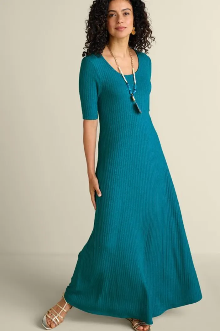 Soft Surroundings Dresses|Textured Short Sleeve Santiago Dress