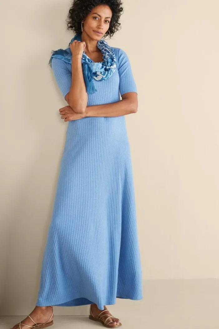 Soft Surroundings Dresses|Textured Short Sleeve Santiago Dress
