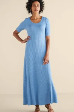 Soft Surroundings Dresses|Textured Short Sleeve Santiago Dress