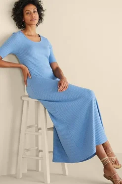 Soft Surroundings Dresses|Textured Short Sleeve Santiago Dress