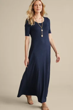 Soft Surroundings Dresses|Textured Short Sleeve Santiago Dress