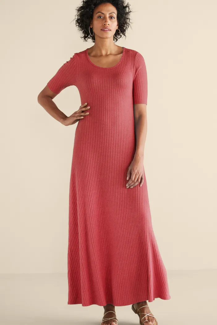Soft Surroundings Dresses|Textured Short Sleeve Santiago Dress