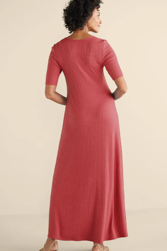Soft Surroundings Dresses|Textured Short Sleeve Santiago Dress