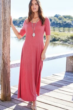 Soft Surroundings Dresses|Textured Short Sleeve Santiago Dress