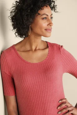 Soft Surroundings Dresses|Textured Short Sleeve Santiago Dress