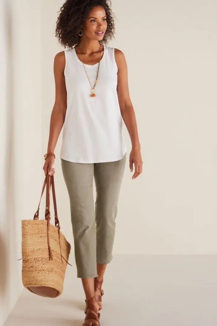 Soft Surroundings Jeans|The Ultimate Denim Pull-On Crop White