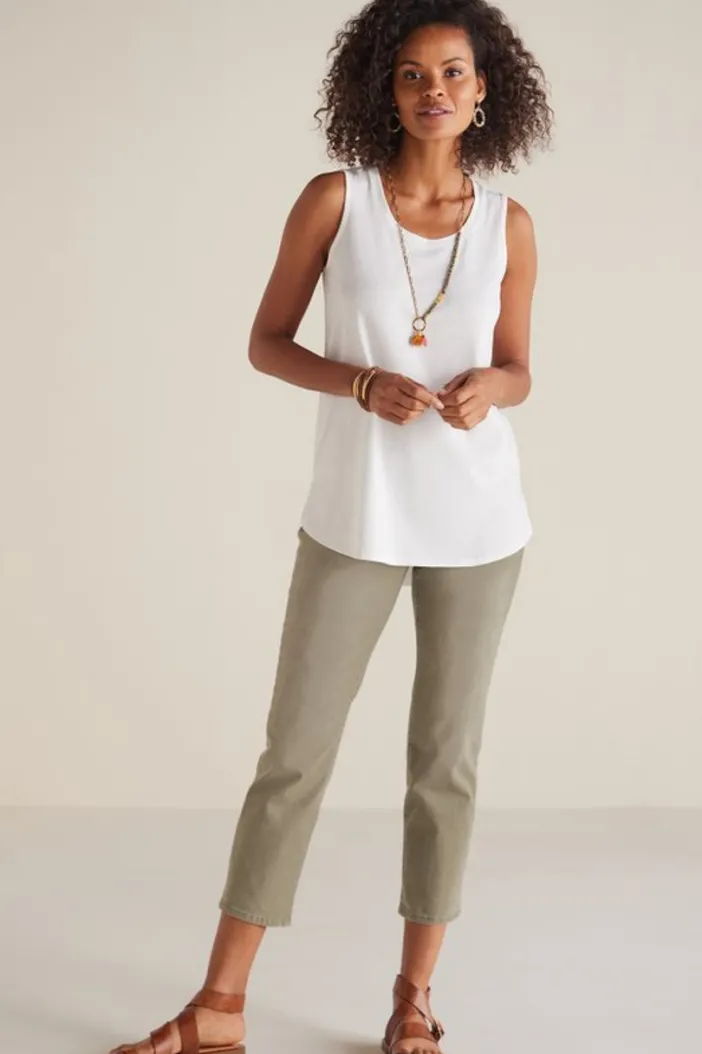 Soft Surroundings Jeans|The Ultimate Denim Pull-On Crop White