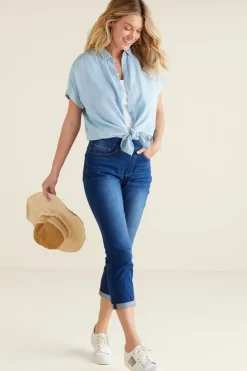 Soft Surroundings Jeans|The Ultimate Denim Pull-On Crop White