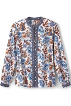 Soft Surroundings Tops|Tracy Top ChambrayCalico