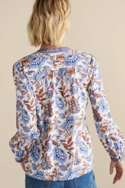 Soft Surroundings Tops|Tracy Top ChambrayCalico