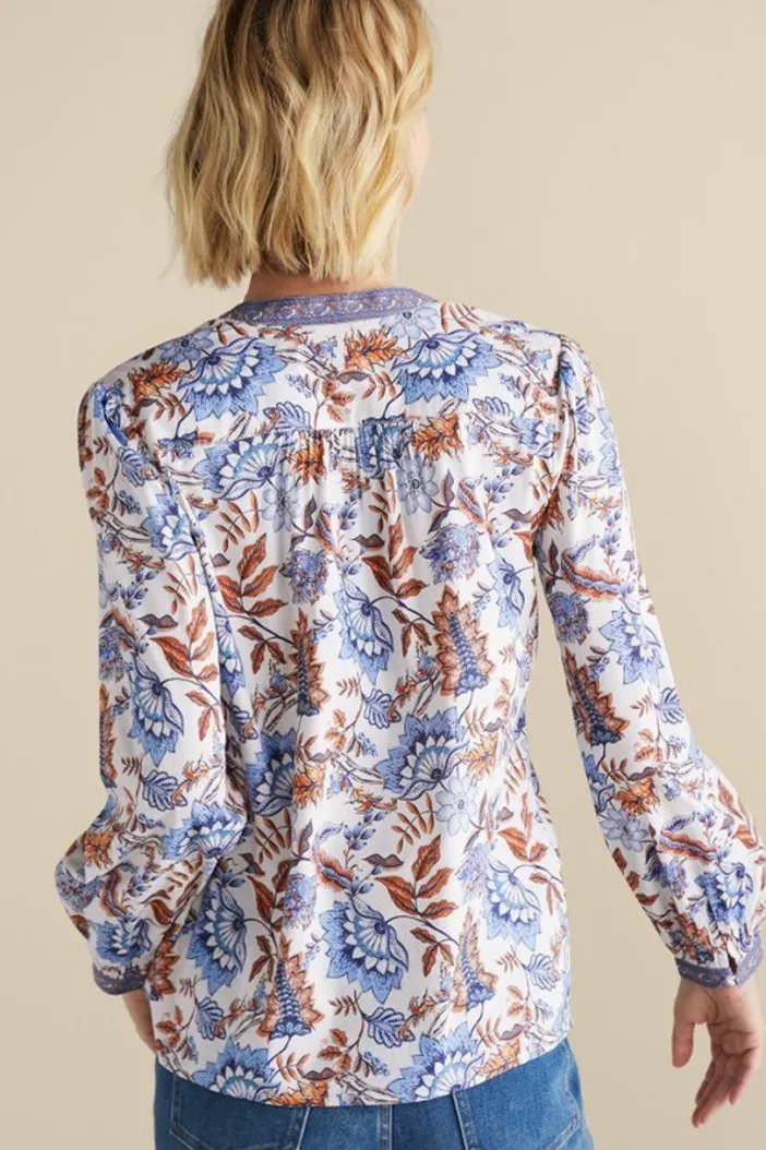 Soft Surroundings Tops|Tracy Top ChambrayCalico