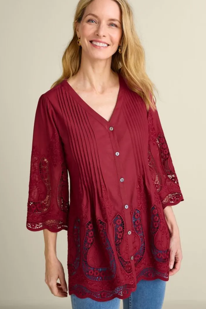 Soft Surroundings Tops|Trella Eyelet Top